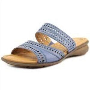 Naturalizer Light Blue Perforated Slide Sandals